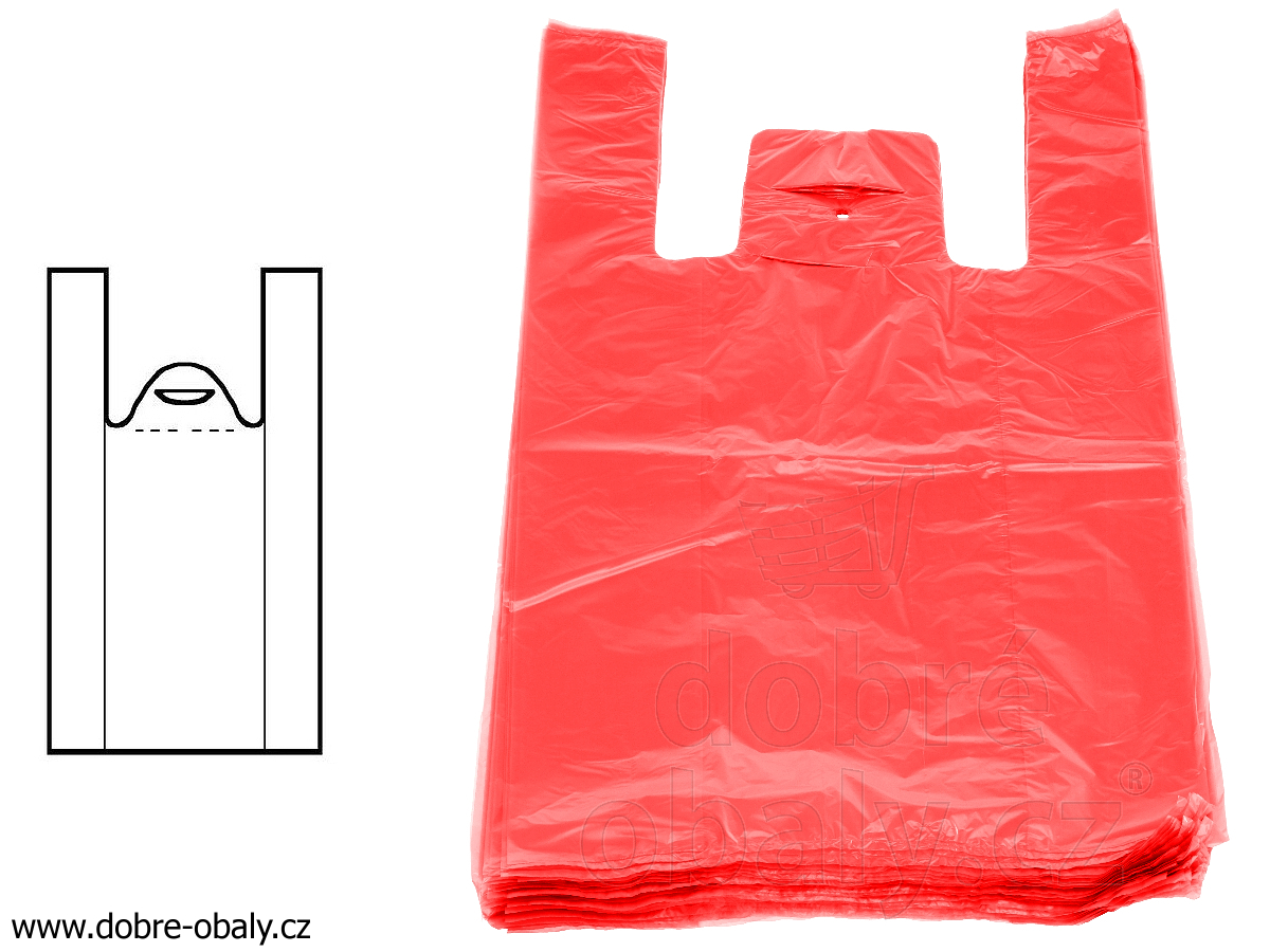 Mikrotenové tašky 10 kg červené HDPE, 100 ks