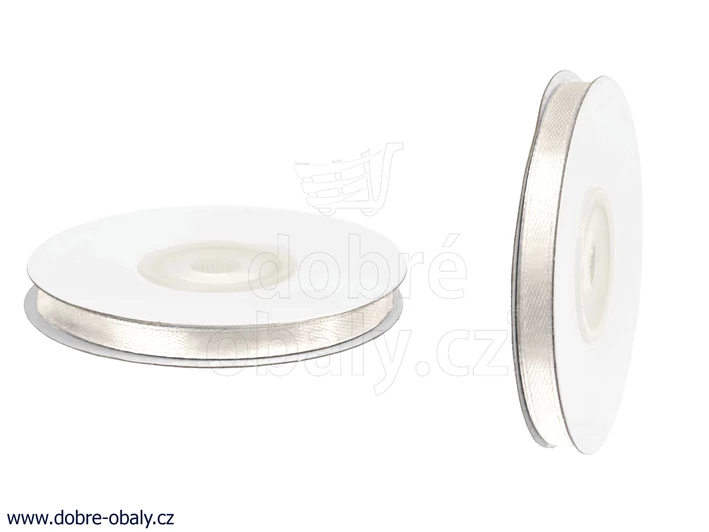 Atlasová stuha 0,6 cm x 25 m SMETANOVÁ