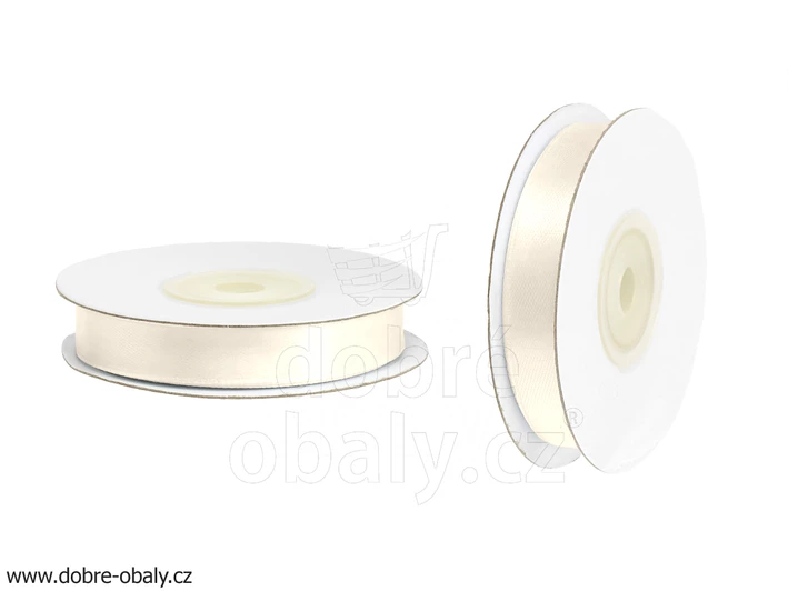 Atlasová stuha 1,2 cm x 25 m BÉŽOVÁ