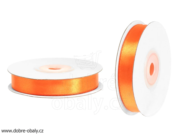 Atlasová stuha 1,2 cm x 25 m ORANŽOVÁ