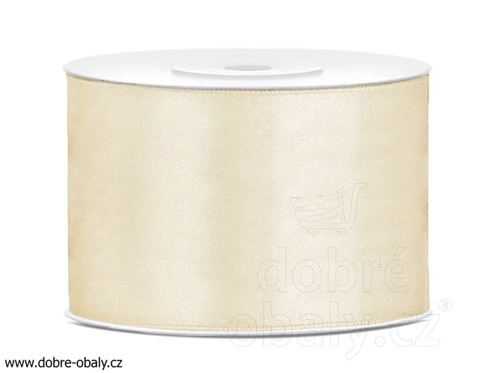 Atlasová stuha 5 cm x 25 m BÉŽOVÁ