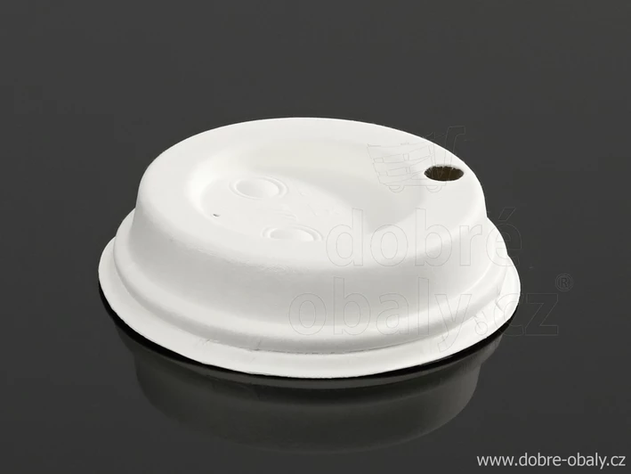 Bio víčko NATURAL zvýšené na kelímky 0,15 l /  0,2 l bílé