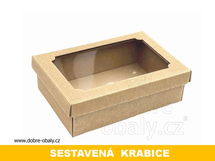 Dárková krabice S s průhledným víkem SESTAVENÁ
