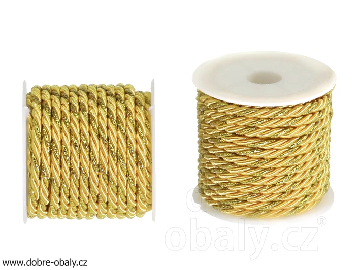 Dekorační provázek zlatý 5 m 
