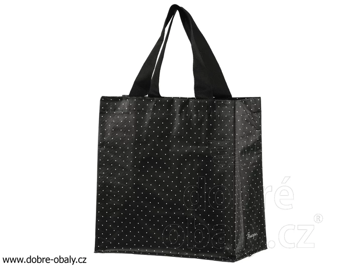 Ekologická taška na opakované použití MINI černá s puntíky