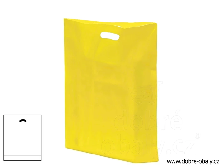 Igelitová taška s průhmatem LDPE ŽLUTÁ