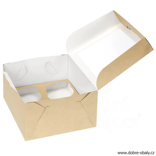 Krabička na 4 ks muffins s průhledným víkem