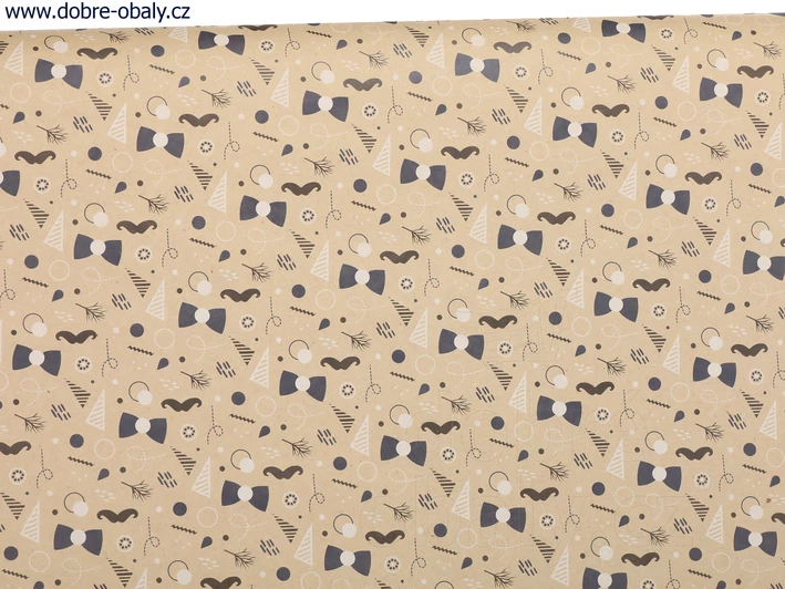 Kraftový dárkový balicí papír 2 m - 707