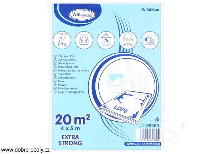 Krycí igelitová plachta 4 x 5 m EXTRA LDPE