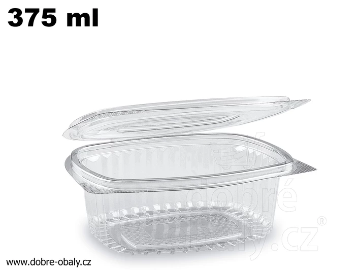 Miska oválná INTEGRO s víčkem 375 ml PET čirá