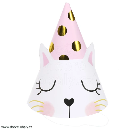 Papírové kloboučky W039242 KOČKA, 6 ks