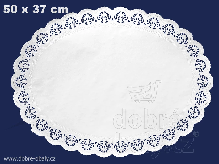 Papírové krajky cukrářské oválné 50 x 37 cm W, 100 ks