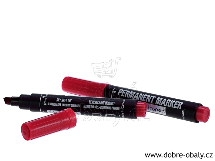 Permanentní popisovač Centropen - ČERVENÝ