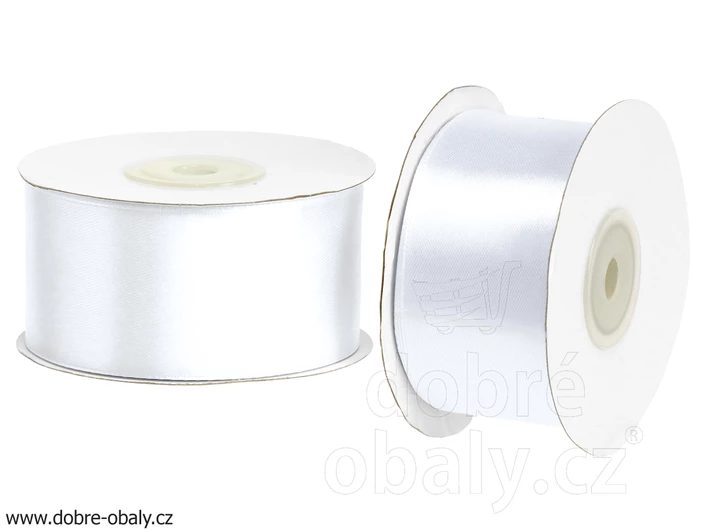 Saténová svatební stuha 3,8 cm x 25 m BÍLÁ 