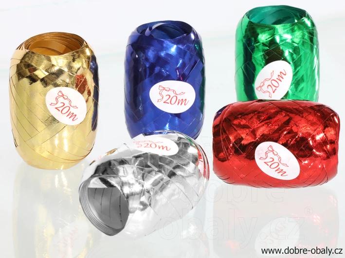 Stuha klubíčko 20 m METAL MIX barev