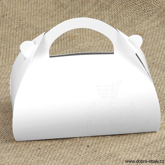 Svatební krabička BÍLÁ košík, 10 ks