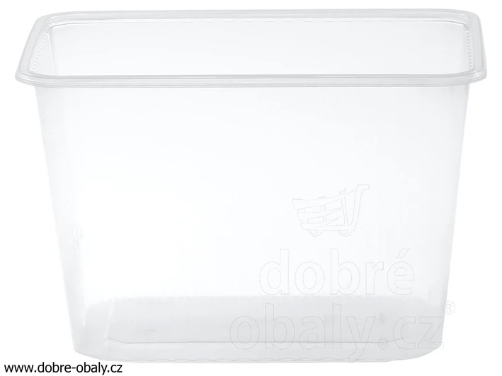 Vanička plastová hranatá 2000 ml čirá PP