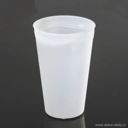 Vratný EXTRA pevný kelímek na kávu 0,4 l PP průhledný