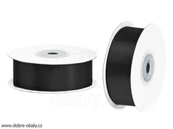 Atlasová stuha 2,5 cm x 25 m ČERNÁ
