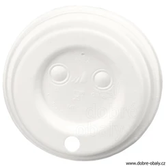 Bio víčko NATURAL zvýšené na kelímky 0,15 l /  0,2 l bílé