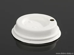 Bio víčko NATURAL zvýšené na kelímky 0,15 l /  0,2 l bílé