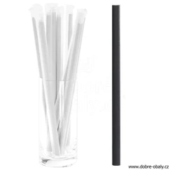 Brčka 12 x 210 mm BUBBLE TEA hygienicky balená černá, 100 ks