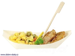 Fingerfood miska - lodička dřevěná 165 x 85 mm, 100 ks