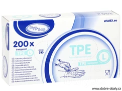 Jednorázové TPE rukavice L transparentní, 200 ks 