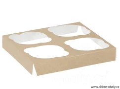 Krabička na 4 ks muffins s průhledným víkem