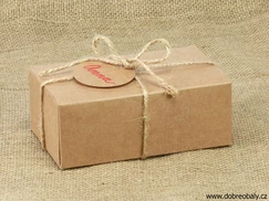 Krabička s visačkou PŘÍRODNÍ, 5 ks, obdelníková