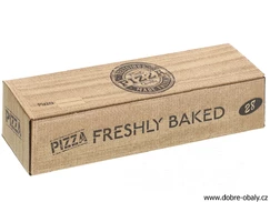 Kraftová pizza krabice ROLL-UP 28x8x7 cm s potiskem 