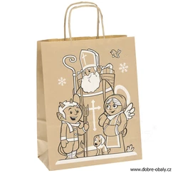 Mikulášská papírová taška M přírodní 5251271