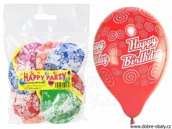Nafukovací balónky HAPPY BIRTHDAY, 10 ks Happy-Party