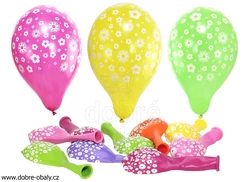 Nafukovací balónky s potiskem KVĚTIN, 100ks