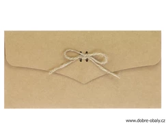 Obálka na peníze přírodní s jutovým provázkem