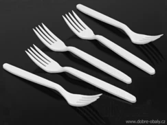 Opakovaně použitelná vidlička 185 mm PP bílá, 50 ks