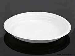 Opakovaně použitelný plastový talíř ECONOMY 22 cm BÍLÝ