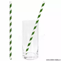Papírová brčka 8 x 250 mm JUMBO zelená, 100 ks