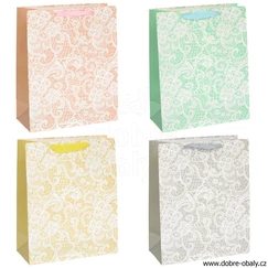 Papírová taška 26x32x12 cm W033739 GLITTER KRAJKA 