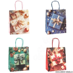 Papírová vánoční dárková taška S - DÁRKY