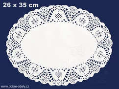 Papírové dortové krajky oválné 26 x 35  cm, 100 ks 