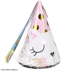 Papírové kloboučky W039242 KOČKA, 6 ks