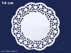 Papírové krajky cukrářské kulaté  průměr 14cm W, 100ks