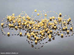 Perličková girlanda ZLATÁ, 5 ks