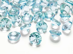 Plastové diamantové konfety TYRKYSOVÉ 12 mm, 100 ks 
