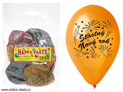 Potištěné balónky ŠŤASTNÝ NOVÝ ROK, 10 ks Happy-Party