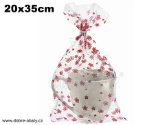 Sáček celofánový s potiskem 20 x 35 cm KVĚTY ČERVENÉ