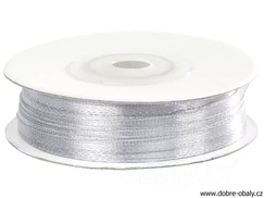 Saténová svatební stuha 0,3 cm x 50 m STŘÍBRNÁ