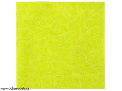 Ubrousky barevné PREMIUM dekor růže 40x40cm  ŽLUTOZELENÉ, 50ks