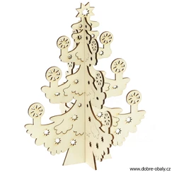 Vánoční dřevěný skládací stromek 21 cm - A